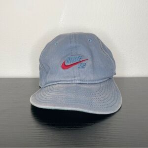Nike SB Snapback Hat  Nike True S1ze Light Blue Denim Cap Green Under Bill